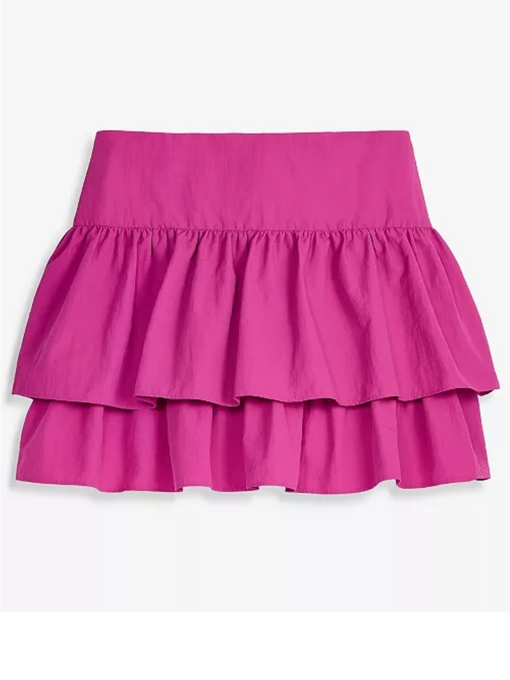 Tiered Mini Skirt in Bright Fuchsia